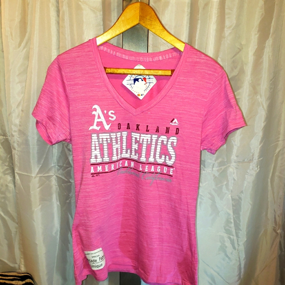 Majestic MLB Oakland As tee sz L